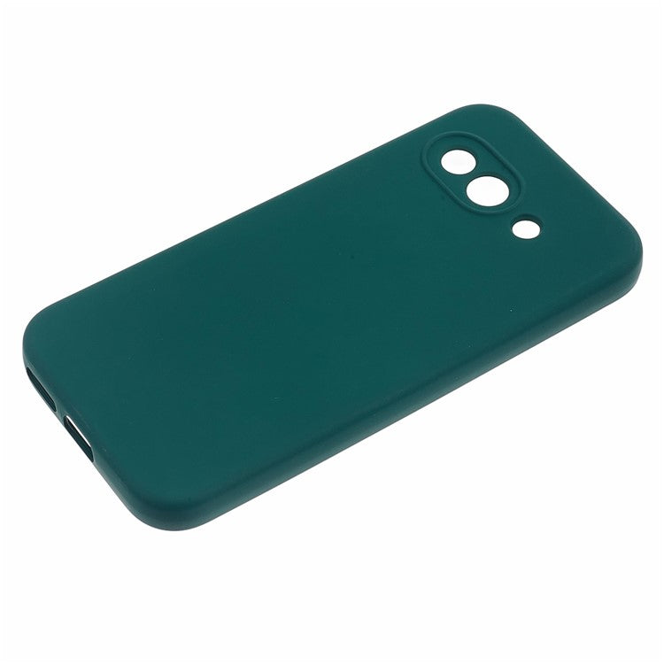 For Google Pixel 9a Case TPU Back Soft Anti-Scratch Fiber Lining Phone Cover - Army Green