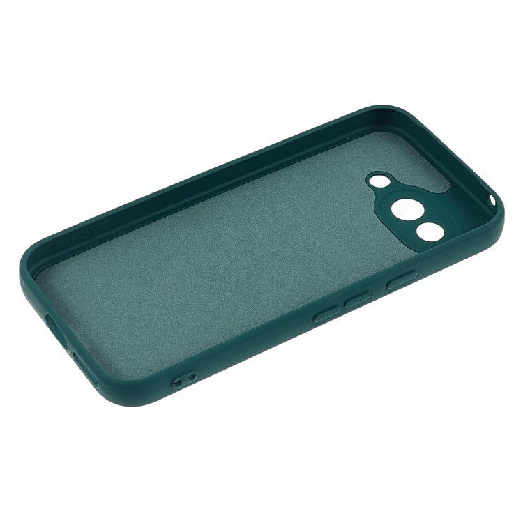 For Google Pixel 9a Case TPU Back Soft Anti-Scratch Fiber Lining Phone Cover - Army Green