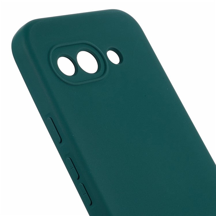 For Google Pixel 9a Case TPU Back Soft Anti-Scratch Fiber Lining Phone Cover - Army Green