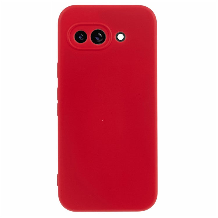 For Google Pixel 9a Case TPU Back Soft Anti-Scratch Fiber Lining Phone Cover - Red