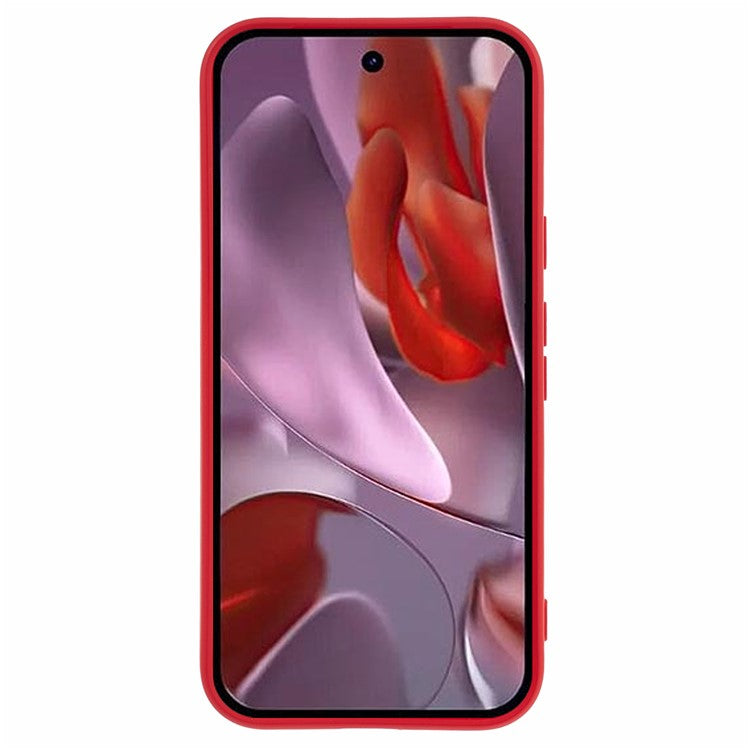 For Google Pixel 9a Case TPU Back Soft Anti-Scratch Fiber Lining Phone Cover - Red