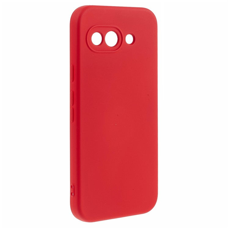 For Google Pixel 9a Case TPU Back Soft Anti-Scratch Fiber Lining Phone Cover - Red