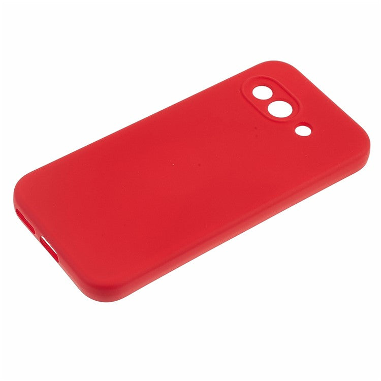 For Google Pixel 9a Case TPU Back Soft Anti-Scratch Fiber Lining Phone Cover - Red