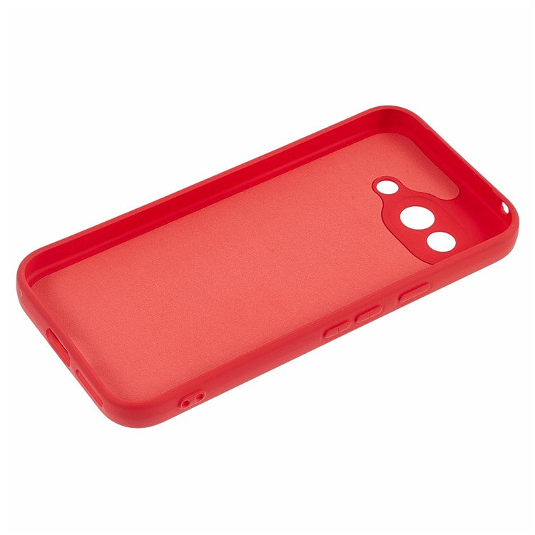 For Google Pixel 9a Case TPU Back Soft Anti-Scratch Fiber Lining Phone Cover - Red