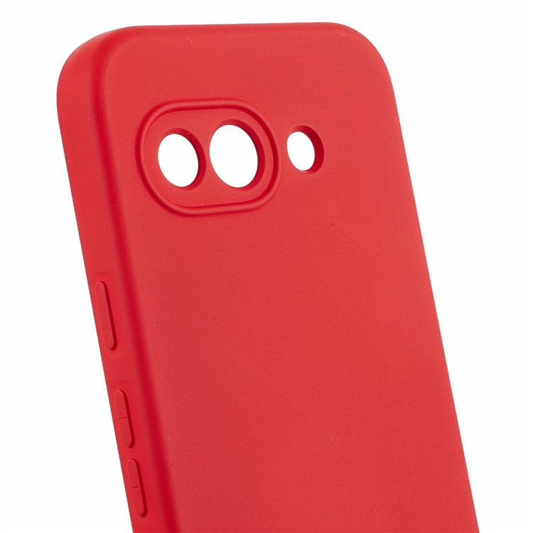 For Google Pixel 9a Case TPU Back Soft Anti-Scratch Fiber Lining Phone Cover - Red