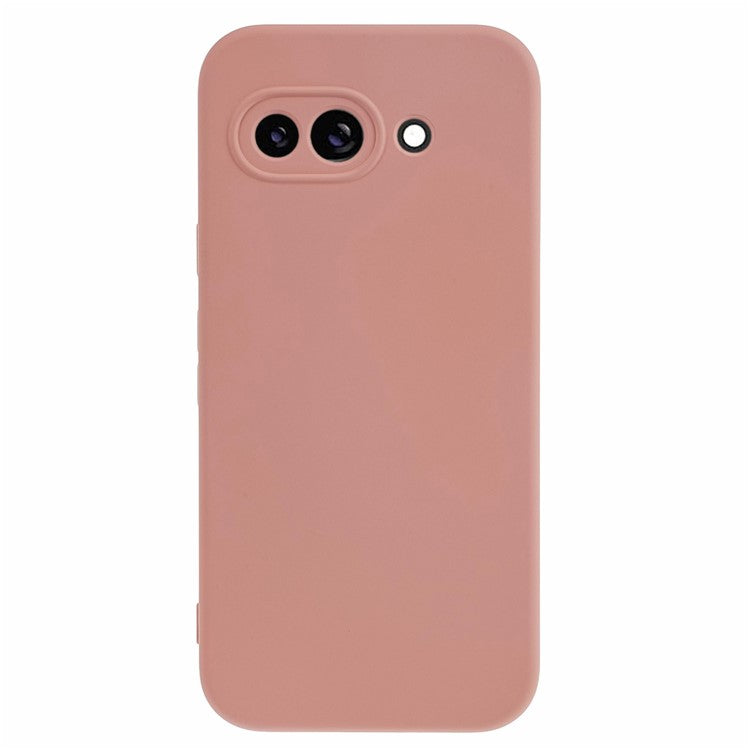 For Google Pixel 9a Case TPU Back Soft Anti-Scratch Fiber Lining Phone Cover - Pink