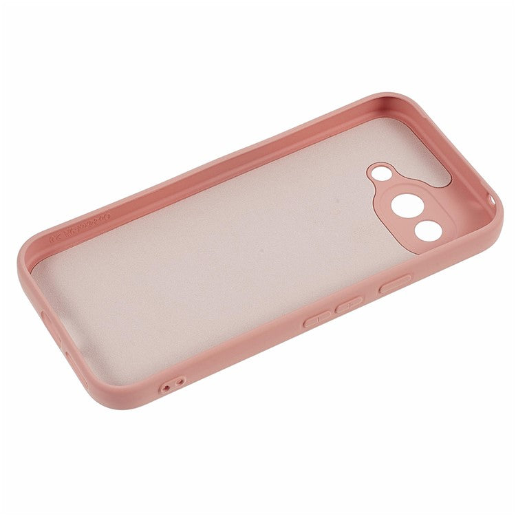 For Google Pixel 9a Case TPU Back Soft Anti-Scratch Fiber Lining Phone Cover - Pink