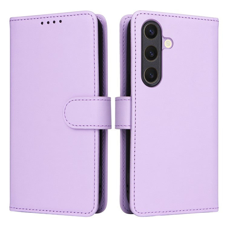 BETOPNICE 005 For Samsung Galaxy S25 Stand Case PU Leather Wallet Phone Cover - Purple