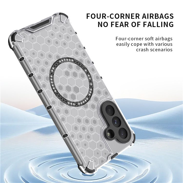 For Samsung Galaxy A56 5G  /  A36 5G Case Compatible with MagSafe Honeycomb Design TPU + PC Phone Cover - Transparent