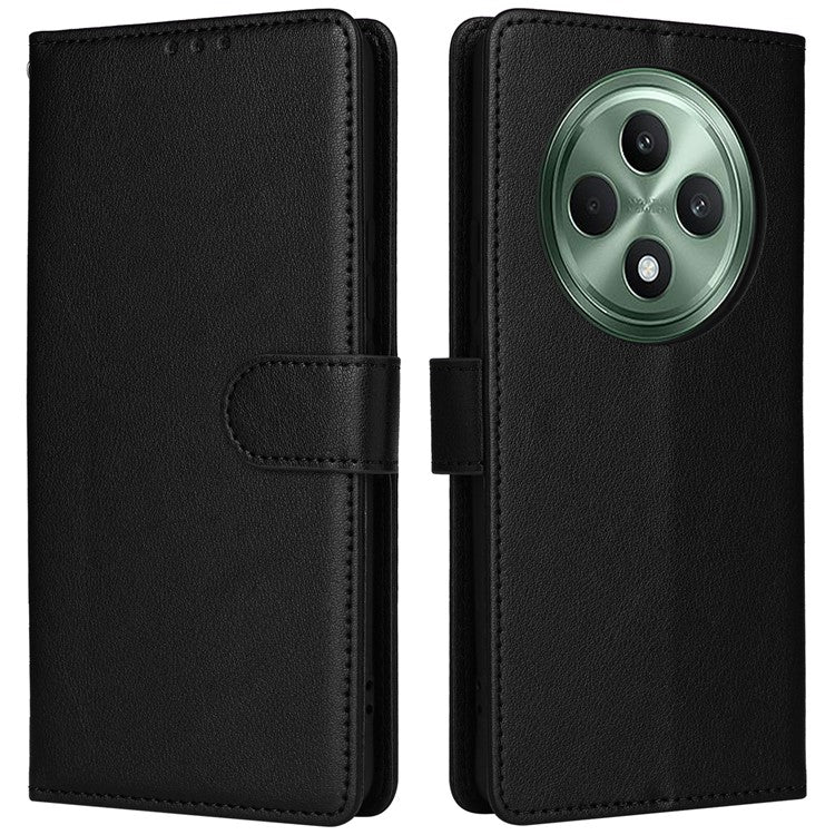 Wallet Phone Case for Oppo F27 5G / Reno12 F 4G / Reno12 F 5G / Reno12 FS PU Leather Cover - Black