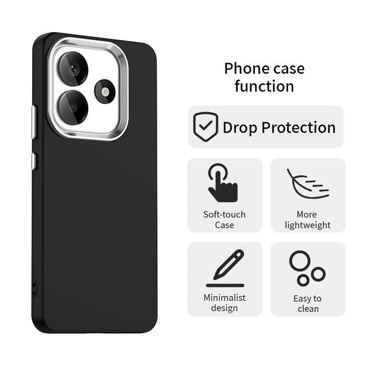 For Xiaomi Redmi Note 14 5G Case TPU + TPE Anti Drop Protection Phone Cover - Black