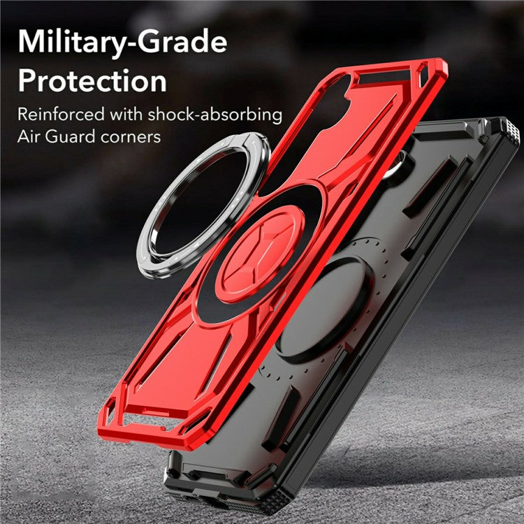 For Samsung Galaxy S25 Case Compatible with MagSafe Kickstand TPU + PC Phone Cover - Red