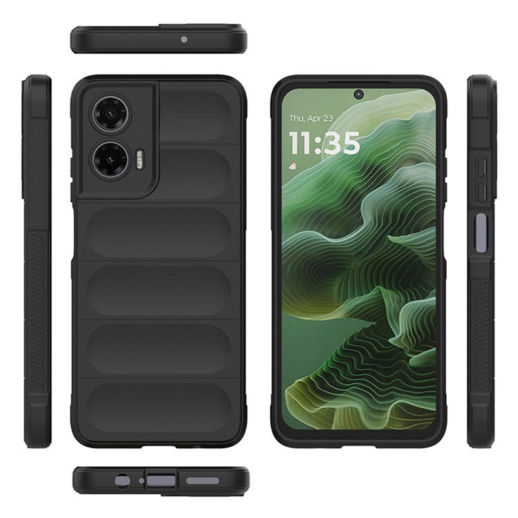 For Motorola Moto G35 5G Case Anti-Drop Soft TPU Rugged Phone Back Cover - Black