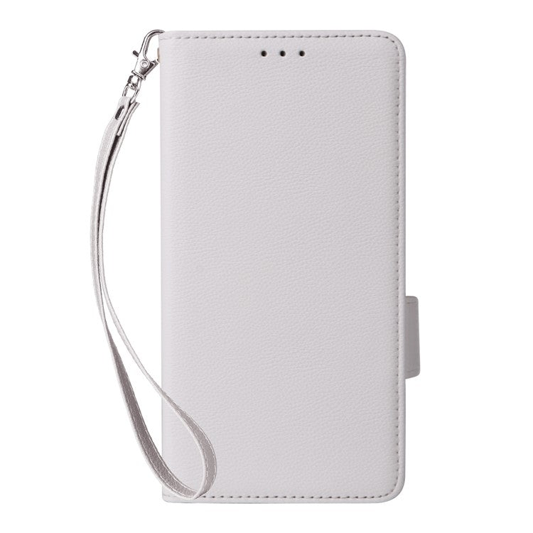 Leather Case for vivo V40 SE 5G 80W / V40 Lite (Indonesia) 4G / 5G Litchi Texture Wallet Flip Phone Cover - White