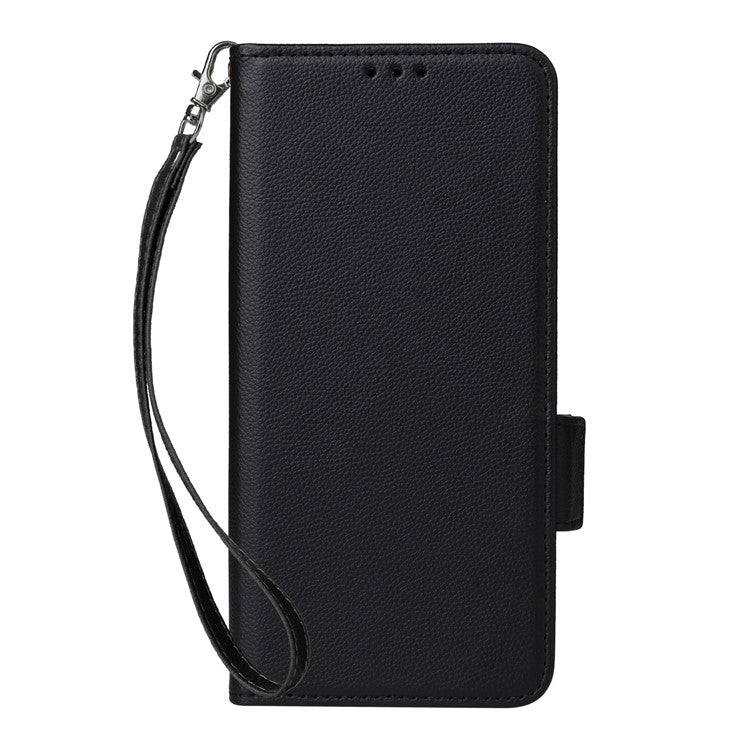 Leather Case for vivo V40 SE 5G 80W / V40 Lite (Indonesia) 4G / 5G Litchi Texture Wallet Flip Phone Cover - Black