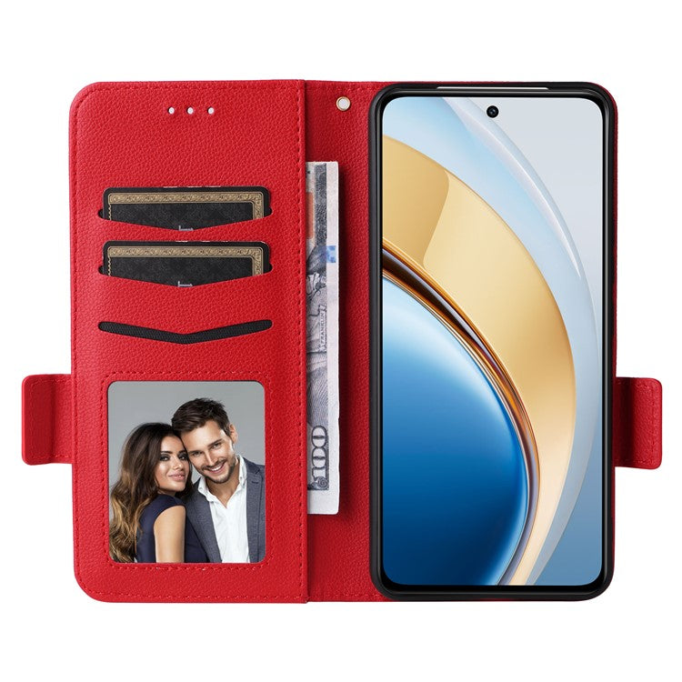 Leather Case for vivo V40 SE 5G 80W / V40 Lite (Indonesia) 4G / 5G Litchi Texture Wallet Flip Phone Cover - Red