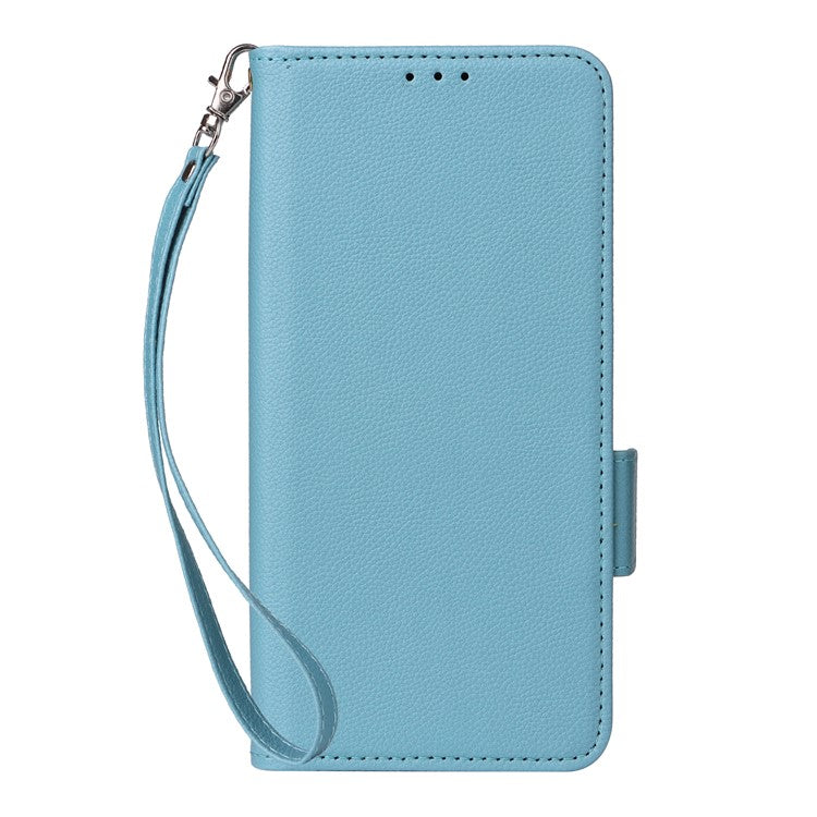 Leather Case for vivo V40 SE 5G 80W / V40 Lite (Indonesia) 4G / 5G Litchi Texture Wallet Flip Phone Cover - Baby Blue