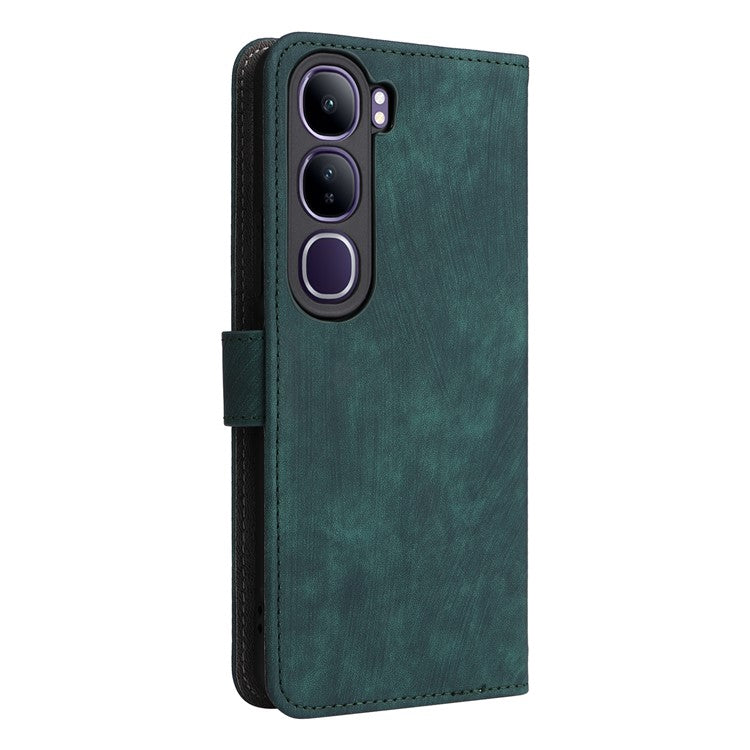 Wallet Phone Case for vivo V40 SE 5G 80W / V40 Lite (Indonesia) 4G / 5G RFID Blocking PU Leather Cover Stand View - Green