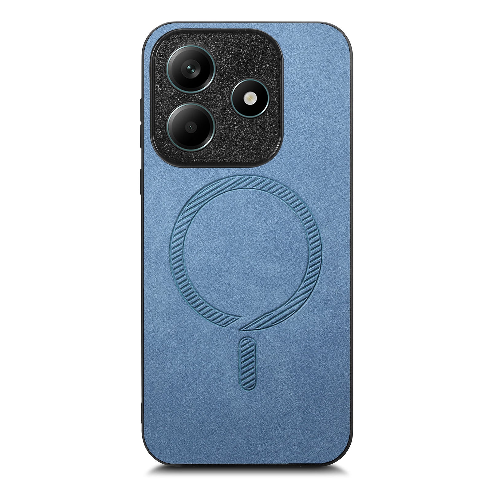 For Xiaomi Redmi Note 14 5G Leather Back Case Compatible with MagSafe Skin-touch Phone Cover - Blue