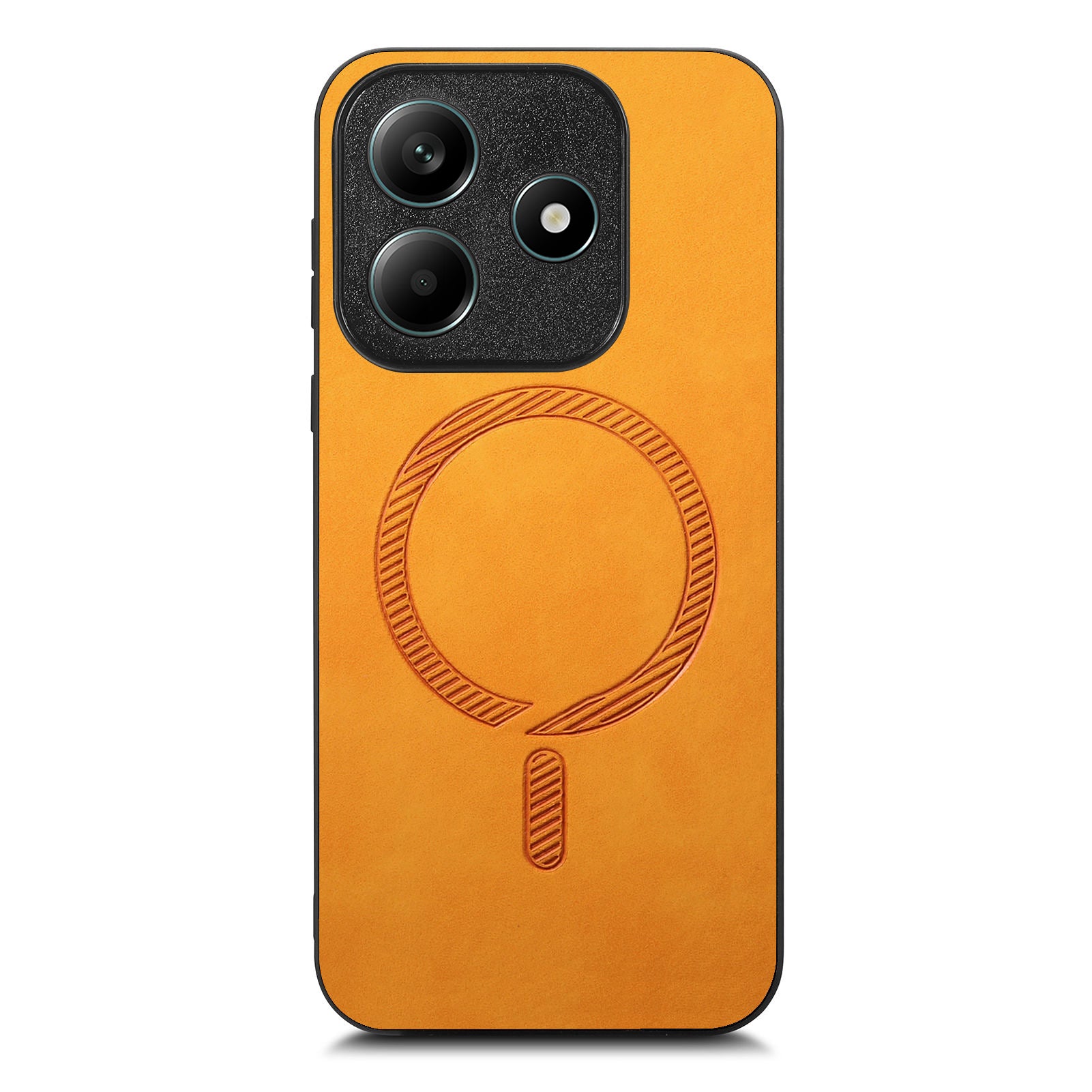 For Xiaomi Redmi Note 14 5G Leather Back Case Compatible with MagSafe Skin-touch Phone Cover - Yellow