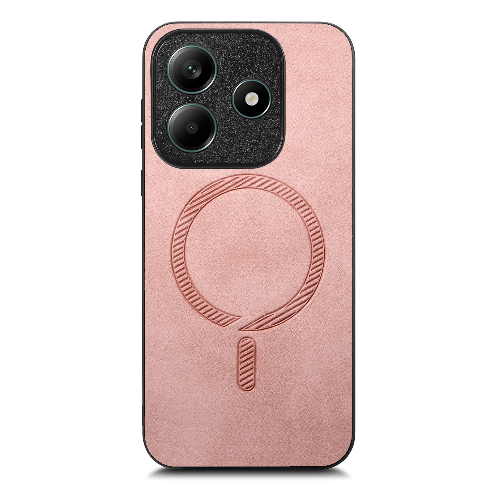 For Xiaomi Redmi Note 14 5G Leather Back Case Compatible with MagSafe Skin-touch Phone Cover - Pink