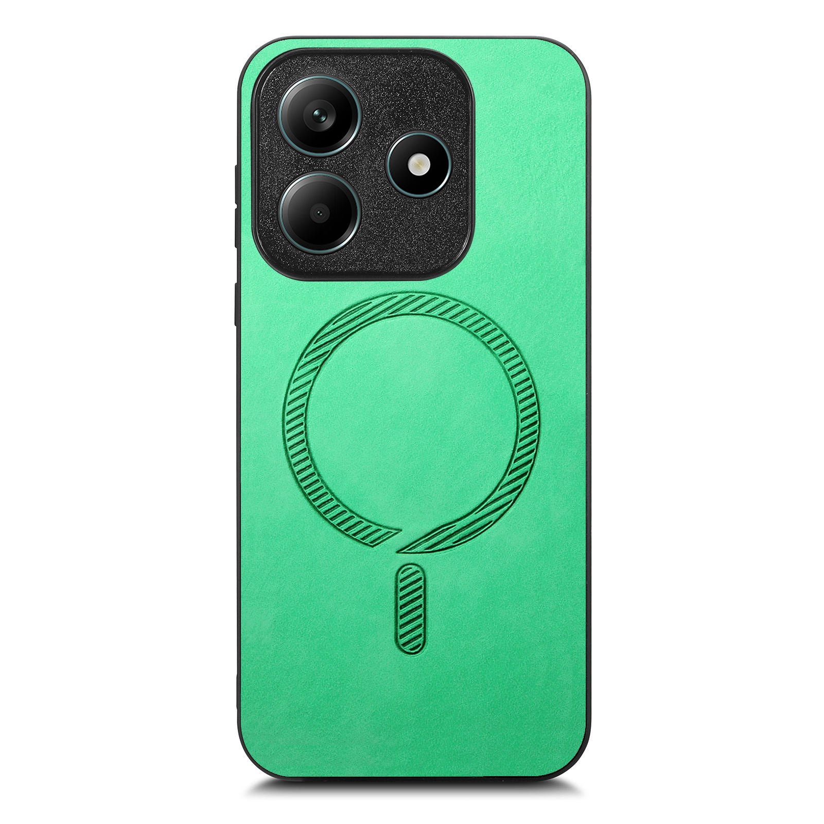 For Xiaomi Redmi Note 14 5G Leather Back Case Compatible with MagSafe Skin-touch Phone Cover - Green