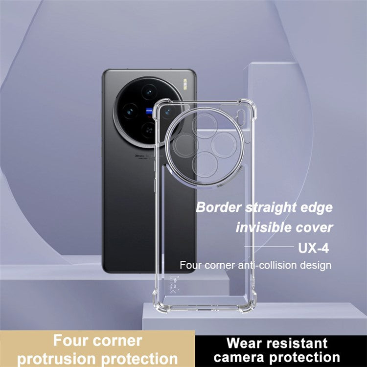 IMAK UX-4 Series For vivo X100s 5G Case Straight Frame Four Corner Shockproof Clear TPU Cover