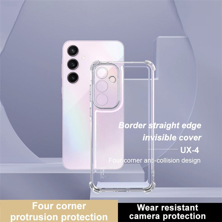 IMAK UX-4 Series For Samsung Galaxy A55 5G Case Straight Frame Four Corner Shockproof Clear TPU Cover