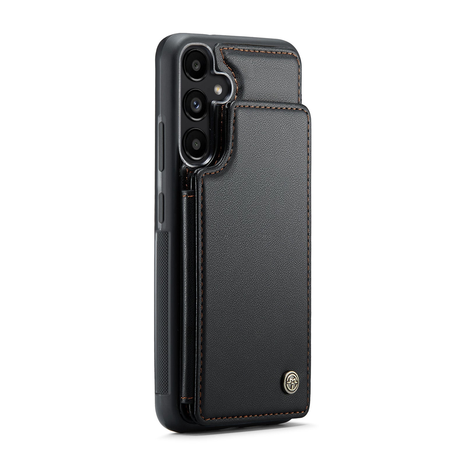 For Samsung Galaxy A36 5G Case CASEME C22 Series  Leather+TPU Cover RFID Blocking 5 Card Slots - Black