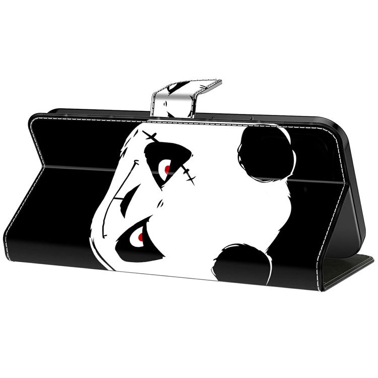 Leather Case For Xiaomi Redmi 14C 4G / Redmi 14R 5G / Poco C75 4G Pattern Printing Anti-Drop Flip Wallet Phone Cover - Angry Panda