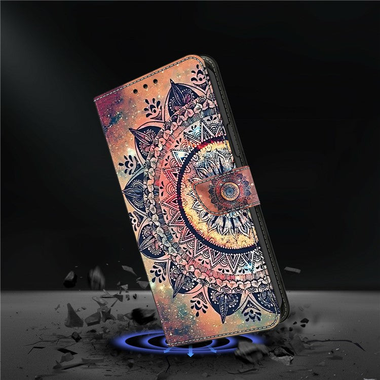 Leather Case For Xiaomi Redmi 14C 4G / Redmi 14R 5G / Poco C75 4G Pattern Printing Anti-Drop Flip Wallet Phone Cover - Mandala