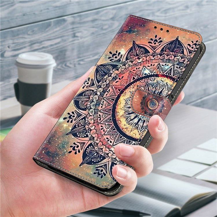 Leather Case For Xiaomi Redmi 14C 4G / Redmi 14R 5G / Poco C75 4G Pattern Printing Anti-Drop Flip Wallet Phone Cover - Mandala