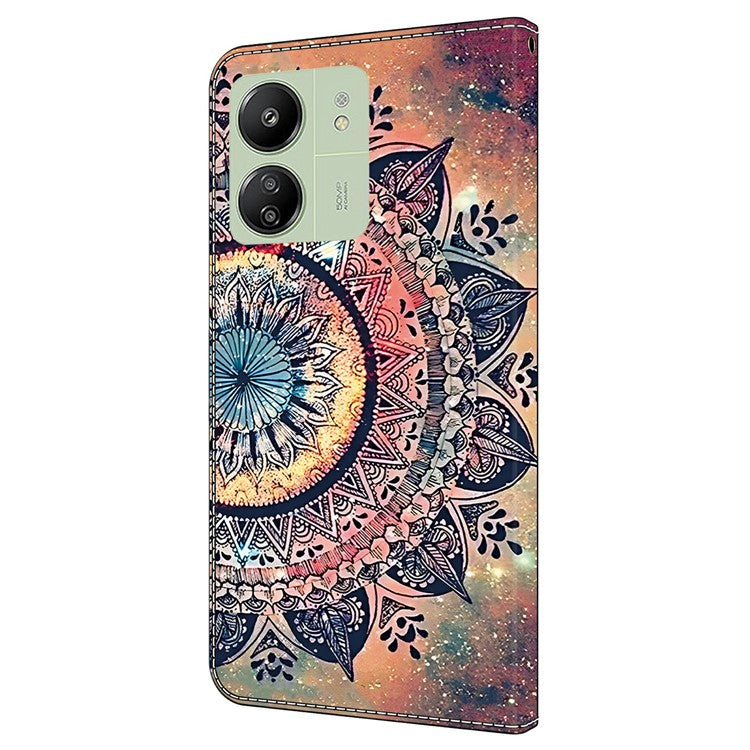 Leather Case For Xiaomi Redmi 14C 4G / Redmi 14R 5G / Poco C75 4G Pattern Printing Anti-Drop Flip Wallet Phone Cover - Mandala