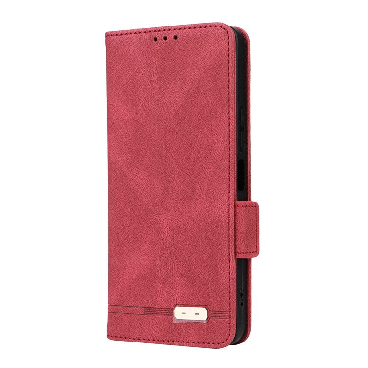 For vivo Y19s 4G Case Leather Wallet Flip Phone Cover with Hardware Decor - Rose