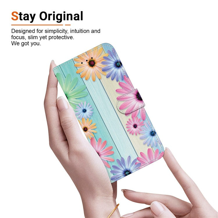 Phone Case For Xiaomi Redmi 14C 4G  /  Redmi 14R 5G  /  Poco C75 4G Pattern Printing Leather Flip Wallet Cover with Lanyard - Sunflower