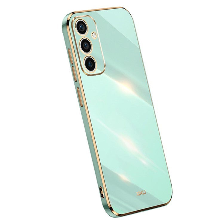 XINLI For Samsung Galaxy A26 5G Case TPU Phone Cover with Electroplating Frame - Cyan