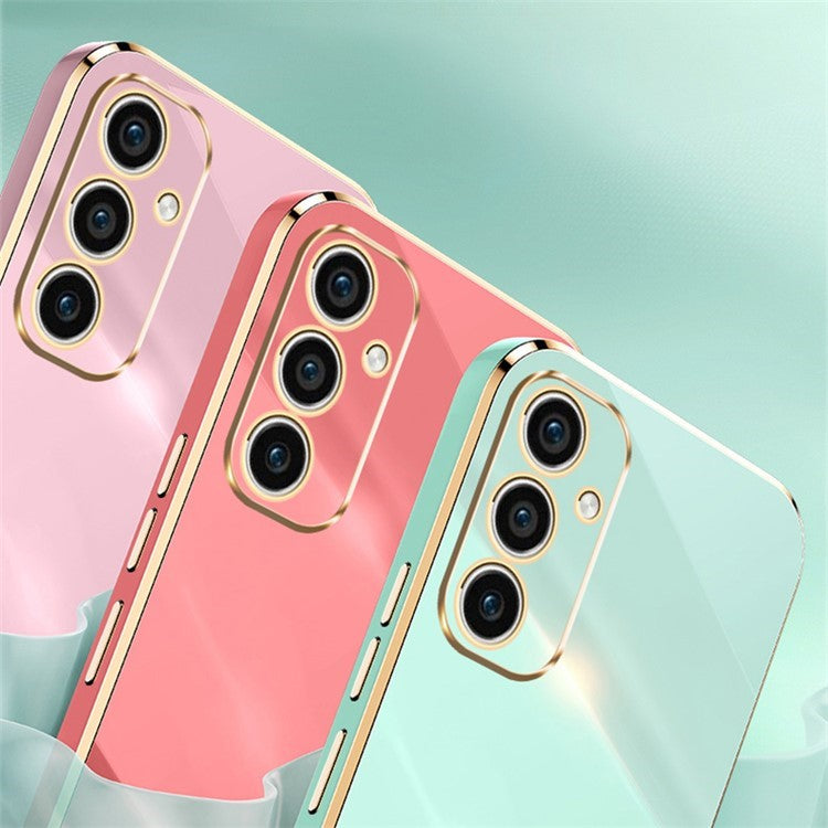 XINLI For Samsung Galaxy A26 5G Case Ring Kickstand Electroplating TPU Phone Cover - Pink