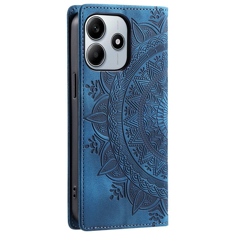 Style-010 For Xiaomi Redmi Note 14 5G Case Magnetic Closing Leather Phone Cover Pattern Imprinted - Blue