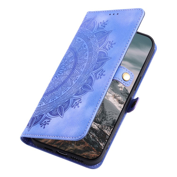 Style 016 For Xiaomi Redmi Note 14 5G Case Skin Feel Totem Imprinted Wallet Leather Phone Cover - Purple