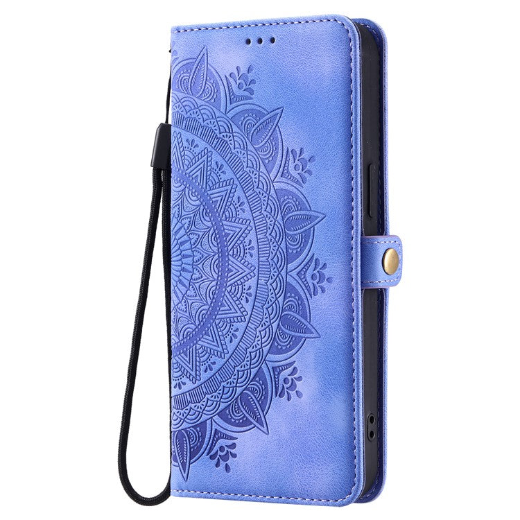 Style 016 For Xiaomi Redmi Note 14 5G Case Skin Feel Totem Imprinted Wallet Leather Phone Cover - Purple