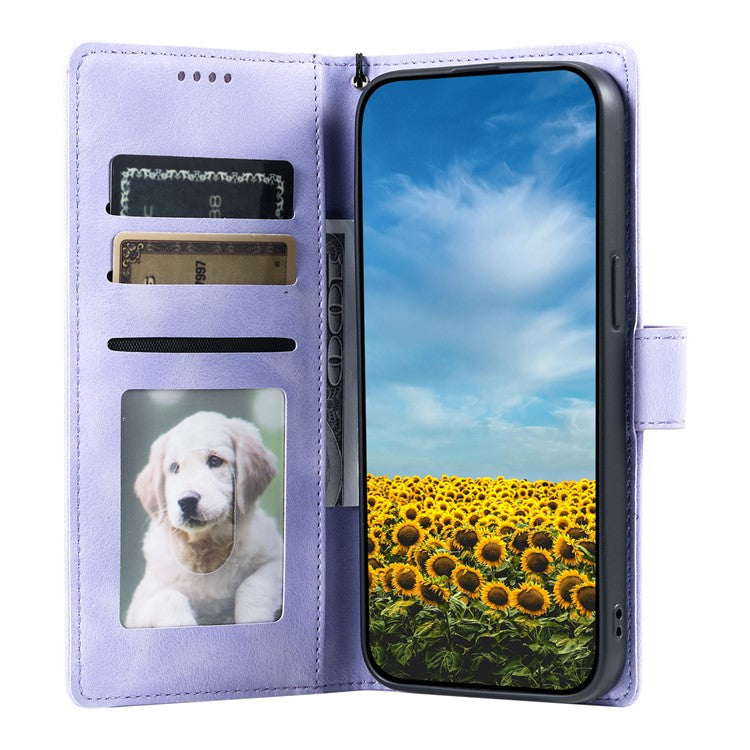 Style 018 For Xiaomi Redmi Note 14 5G Case Imprinted Totem Skin Feel Wallet Leather Phone Cover - Purple