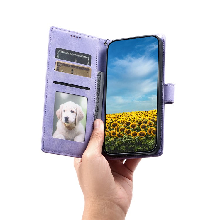 Style 018 For Xiaomi Redmi Note 14 5G Case Imprinted Totem Skin Feel Wallet Leather Phone Cover - Purple