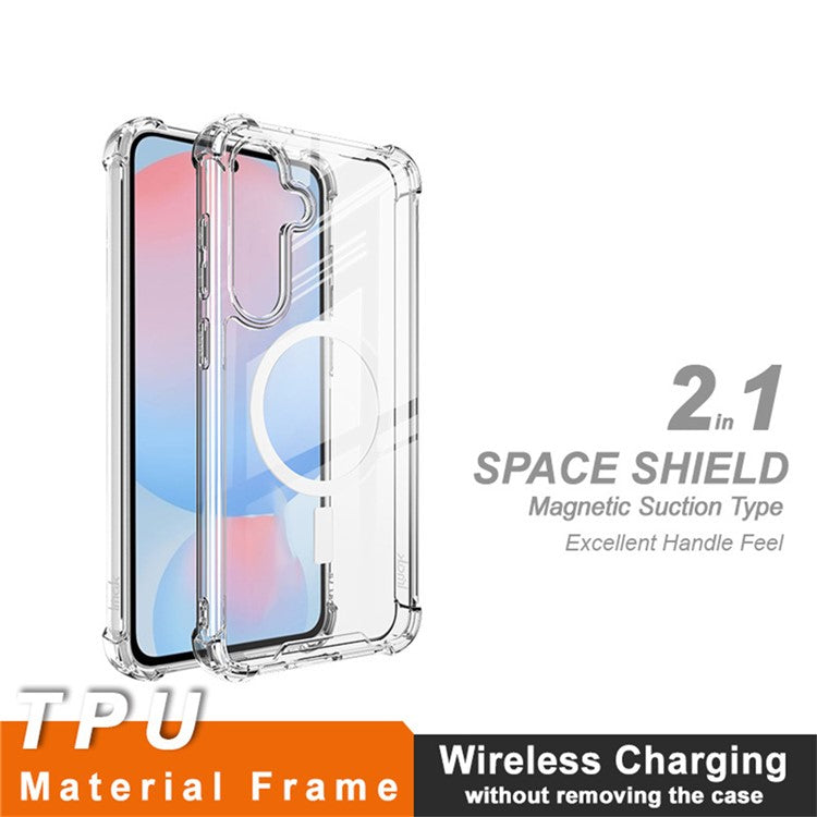 IMAK For Samsung Galaxy S25 Clear Case Compatible with MagSafe Shockproof PC TPU Phone Cover