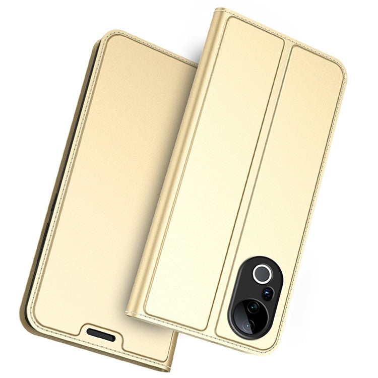 For vivo S20 Pro 5G Case PU Leather Phone Cover with Card Holder Stand Magnetic Closure - Gold