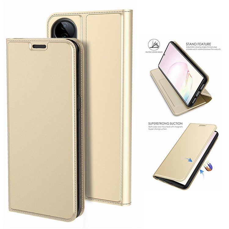 For vivo S20 Pro 5G Case PU Leather Phone Cover with Card Holder Stand Magnetic Closure - Gold