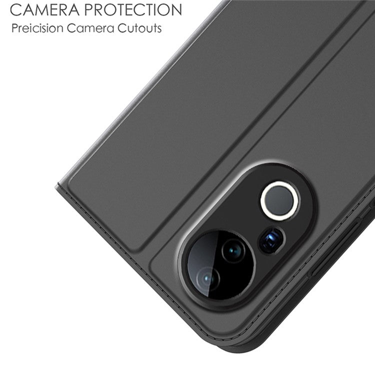 For vivo S20 Pro 5G Case PU Leather Phone Cover with Card Holder Stand Magnetic Closure - Black