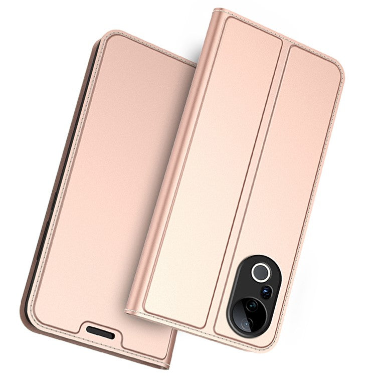 For vivo S20 Pro 5G Case PU Leather Phone Cover with Card Holder Stand Magnetic Closure - Rose Gold