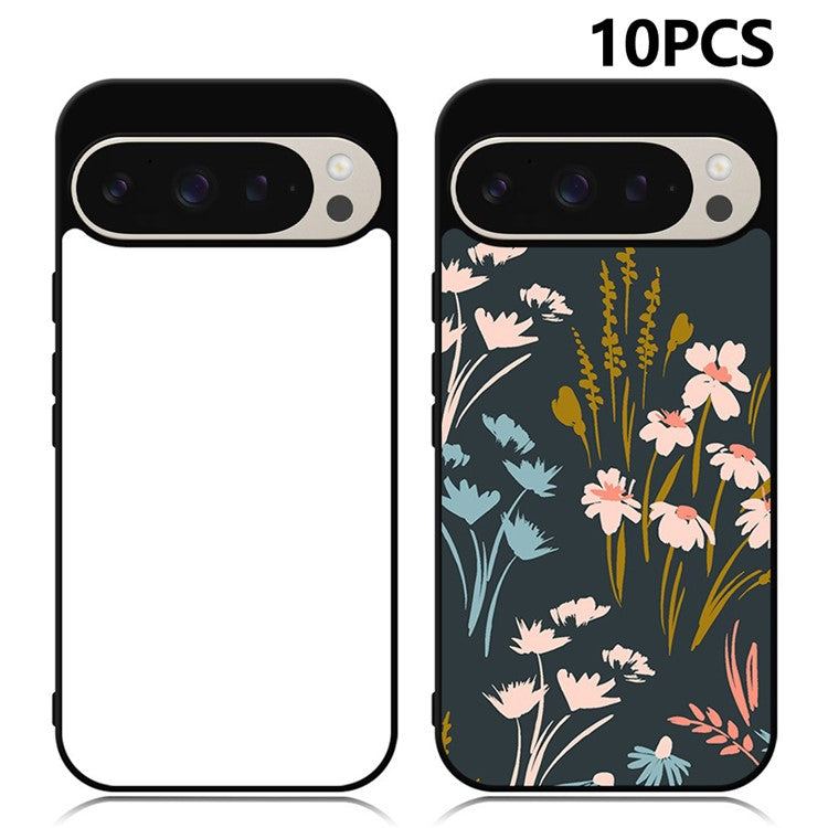 10Pcs  /  Pack For Google Pixel 9 / 9 Pro Case PC + TPU Phone Cover Support Heat Transfer Printing