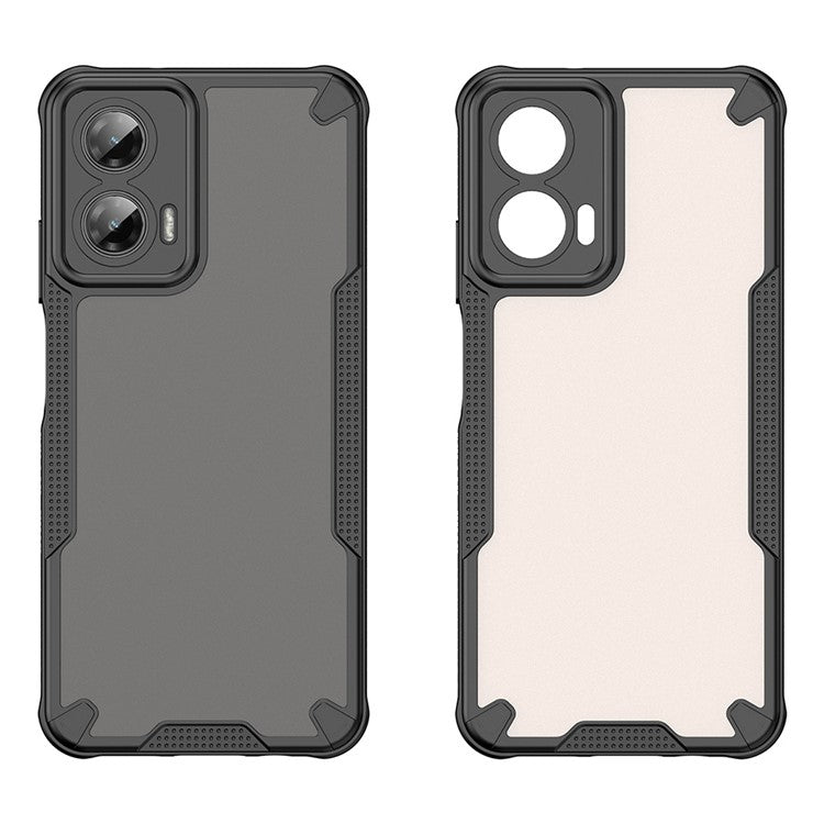 For Motorola Moto G35 5G Case Hybrid Frosted Phone Back Cover - Black