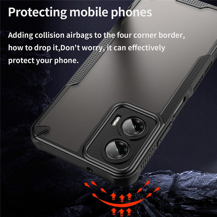 For Motorola Moto G35 5G Case Hybrid Frosted Phone Back Cover - Black